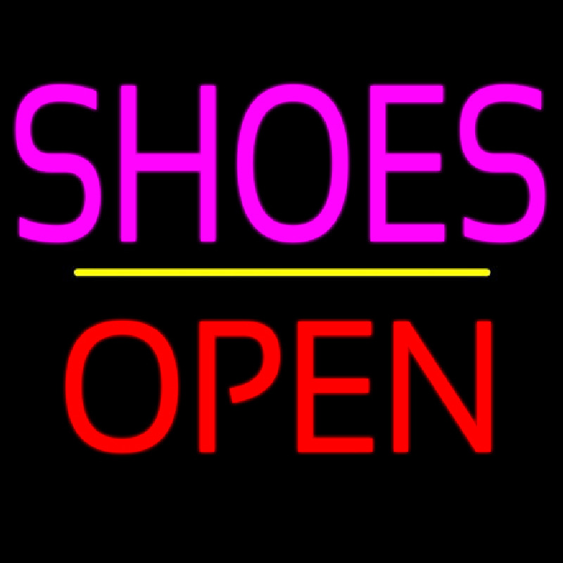 Shoes Open Yellow Line Neon Sign