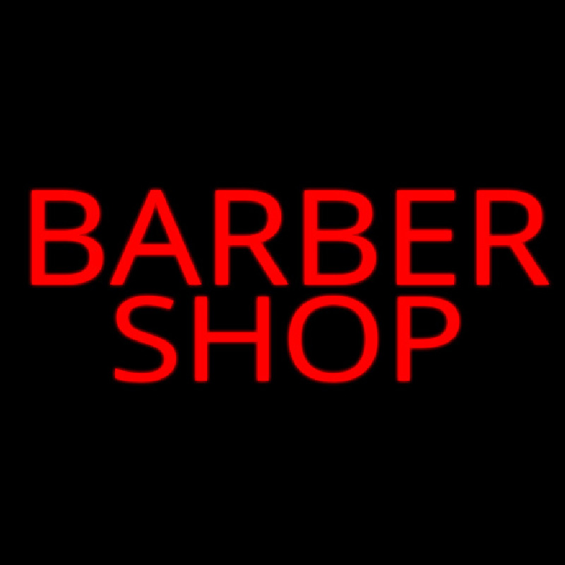 Simple Red Barber Shop Neon Sign