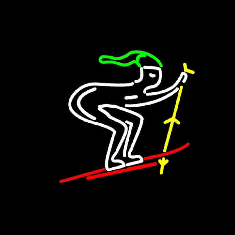 Skier Neon Sign