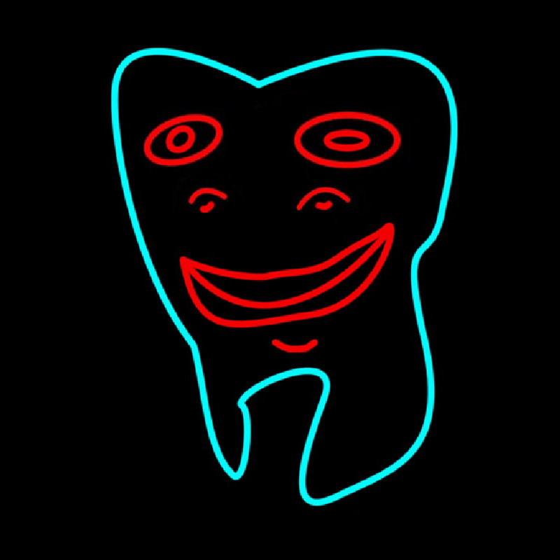 Smiley Teeth Logo Neon Sign