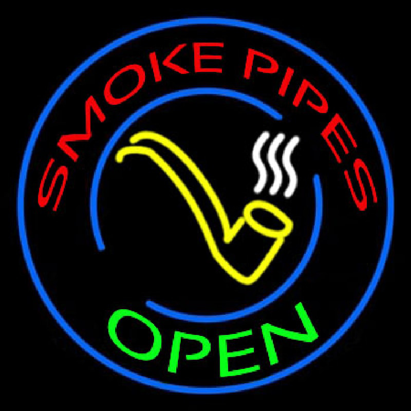 Smoke Pipes Open Circle Neon Sign