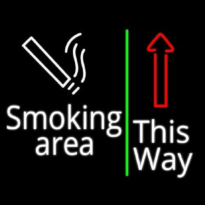 Smoking Area This Way Neon Sign