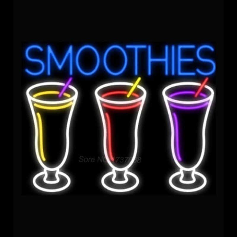 Smoothies 3 Cups Logo Neon Sign