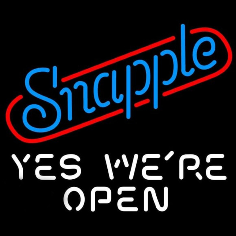 Snapple Yes We are Open Neon Sign