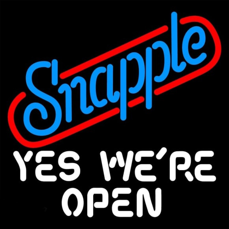 Snapple Yes We are Open Neon Sign