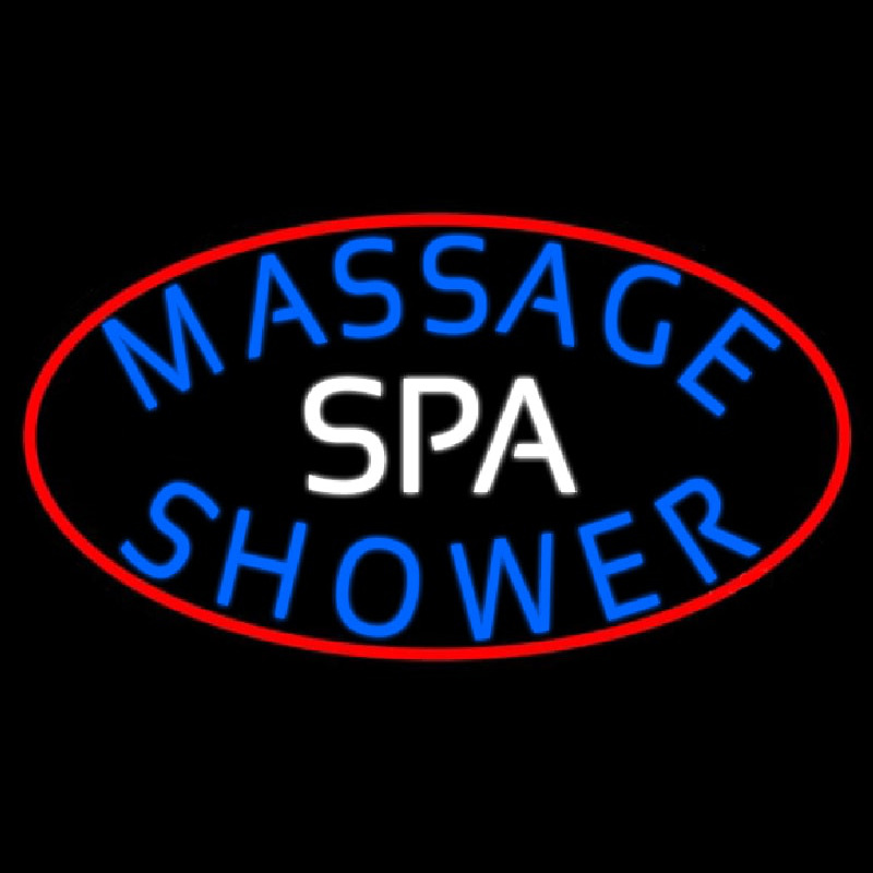 Spa Massage With Red Border Neon Sign