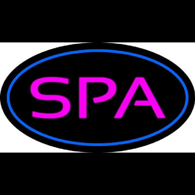 Spa Oval Blue Neon Sign