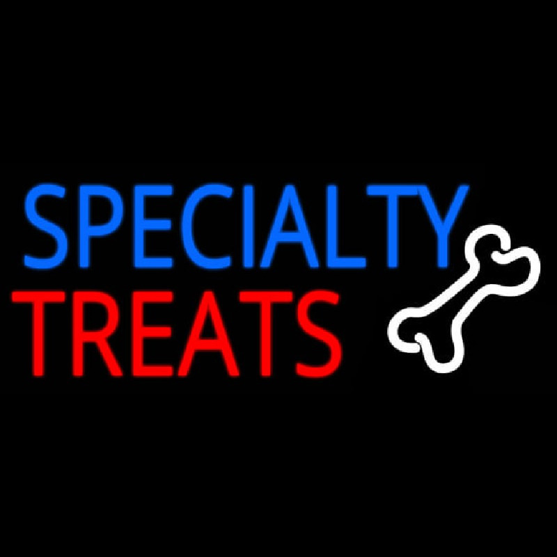 Specialty Treats With Bone Neon Sign