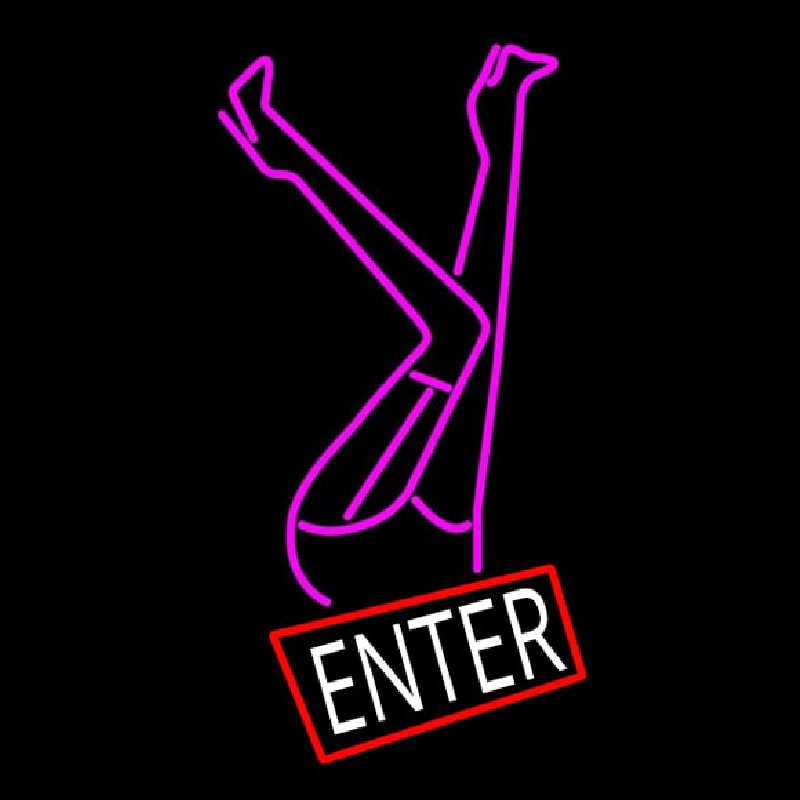 Strip Girl Enter Logo Neon Sign