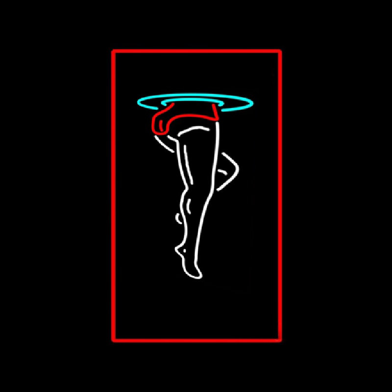 Strip Girl Leg Logo Neon Sign