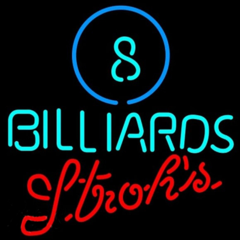Strohs Ball Billiards Pool Beer Sign Neon Sign