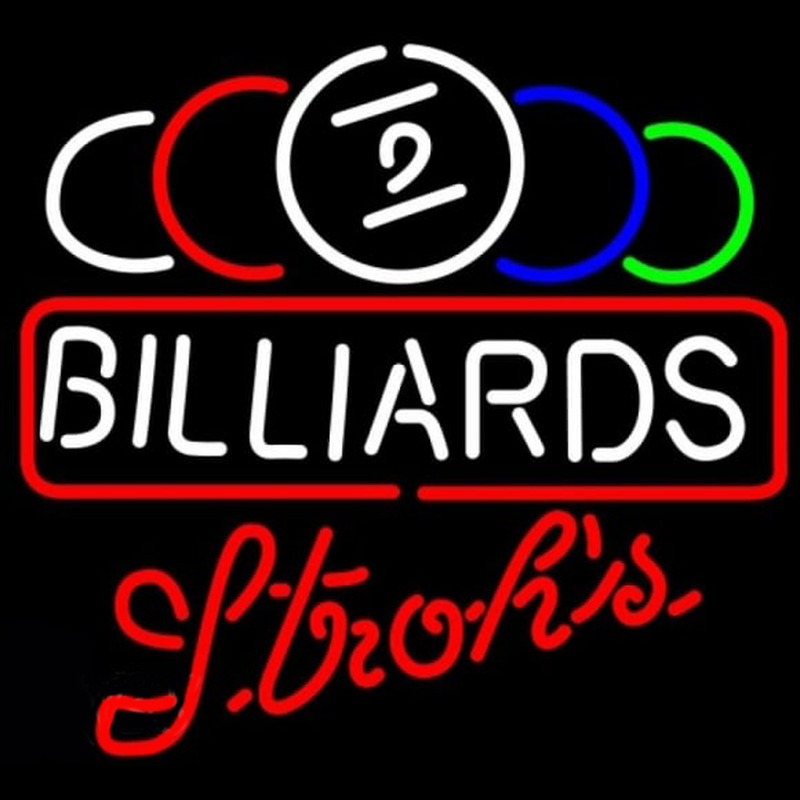 Strohs Ball Billiards Te t Pool Beer Sign Neon Sign