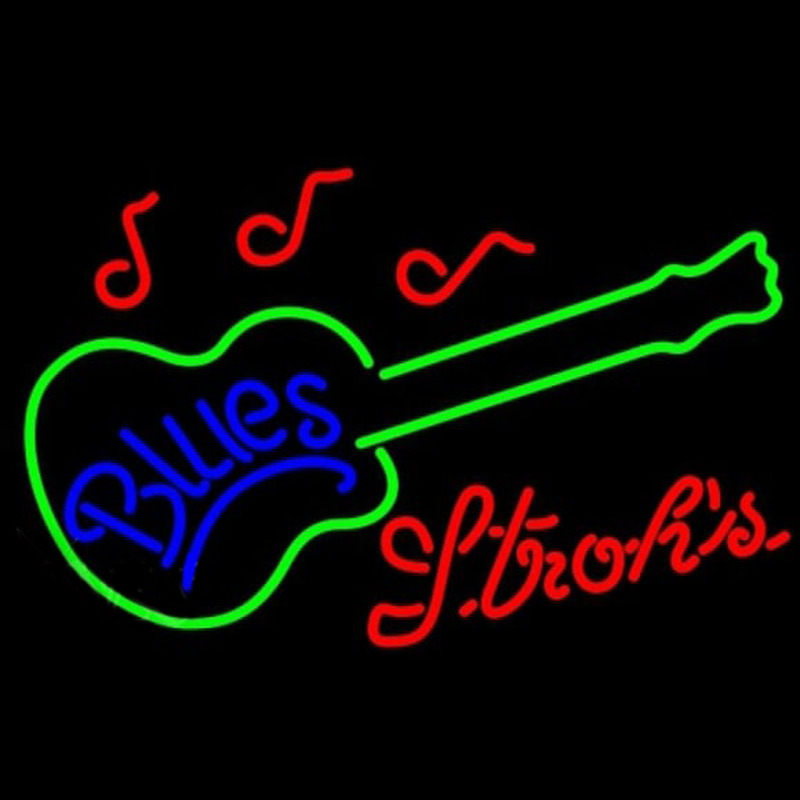 Strohs Blues Guitar Beer Sign Neon Sign