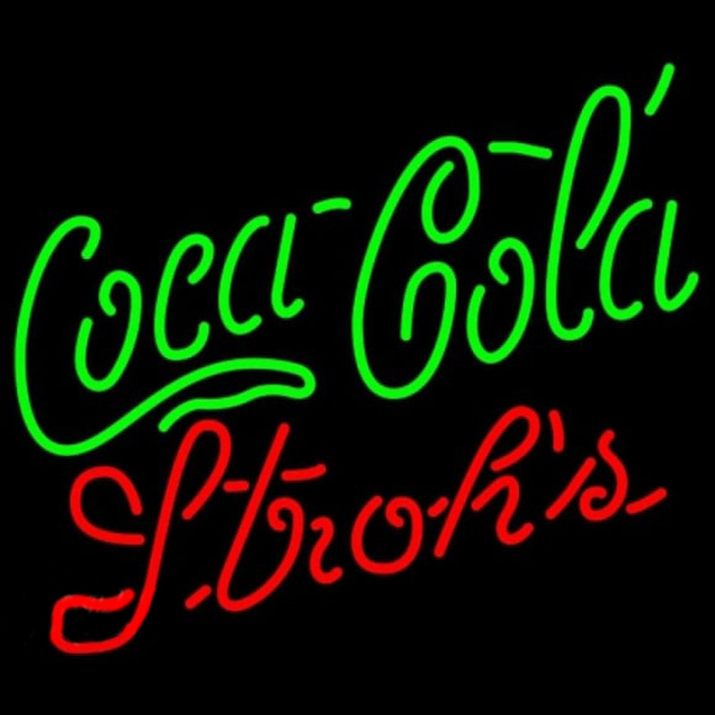 Strohs Coca Cola Green Beer Sign Neon Sign