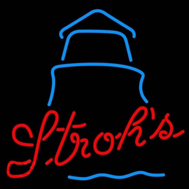 Strohs Day Lighthouse Beer Sign Neon Sign