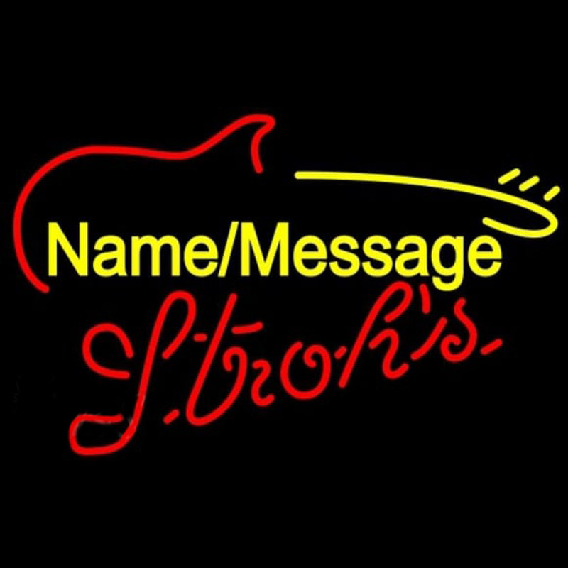 Strohs Electric Guitar Beer Sign Neon Sign