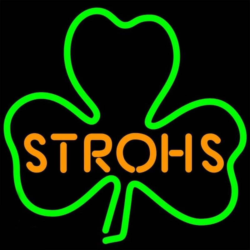 Strohs Green Clover Beer Sign Neon Sign