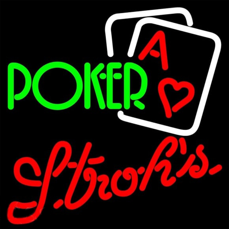 Strohs Green Poker Beer Sign Neon Sign