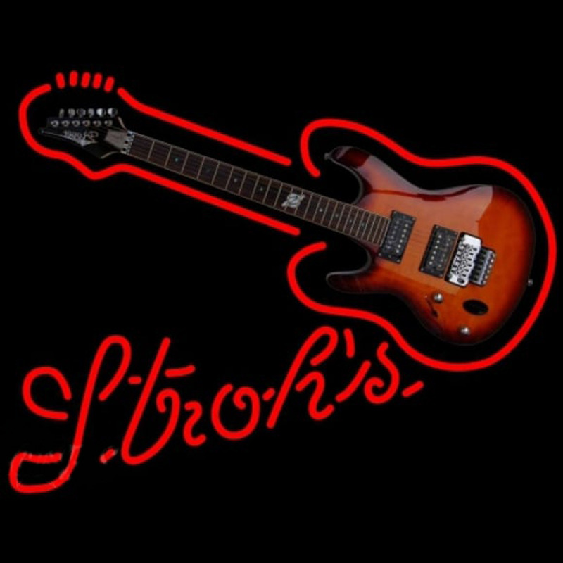 Strohs Guitar Beer Sign Neon Sign