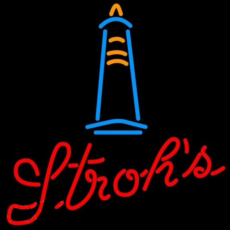 Strohs Lighthouse Beer Sign Neon Sign