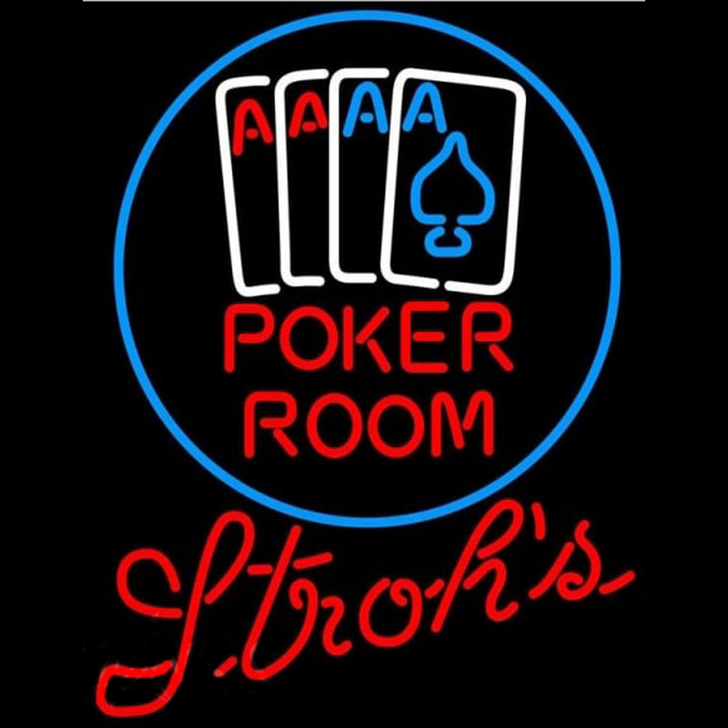 Strohs Poker Room Beer Sign Neon Sign