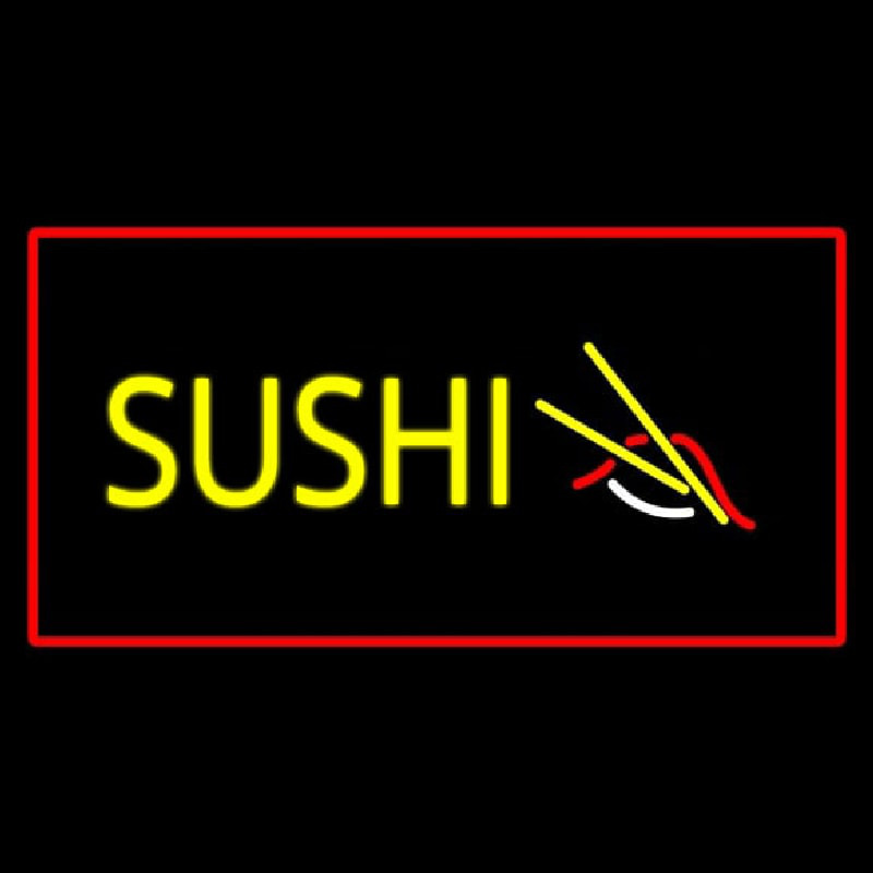 Sushi Rectangle Red Neon Sign