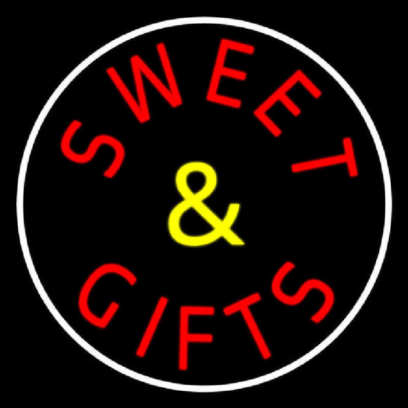 Sweets And Gifts With Border Neon Sign