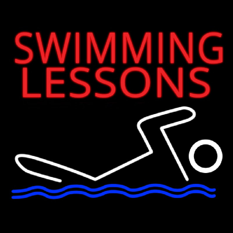 Swimming Lessons Neon Sign