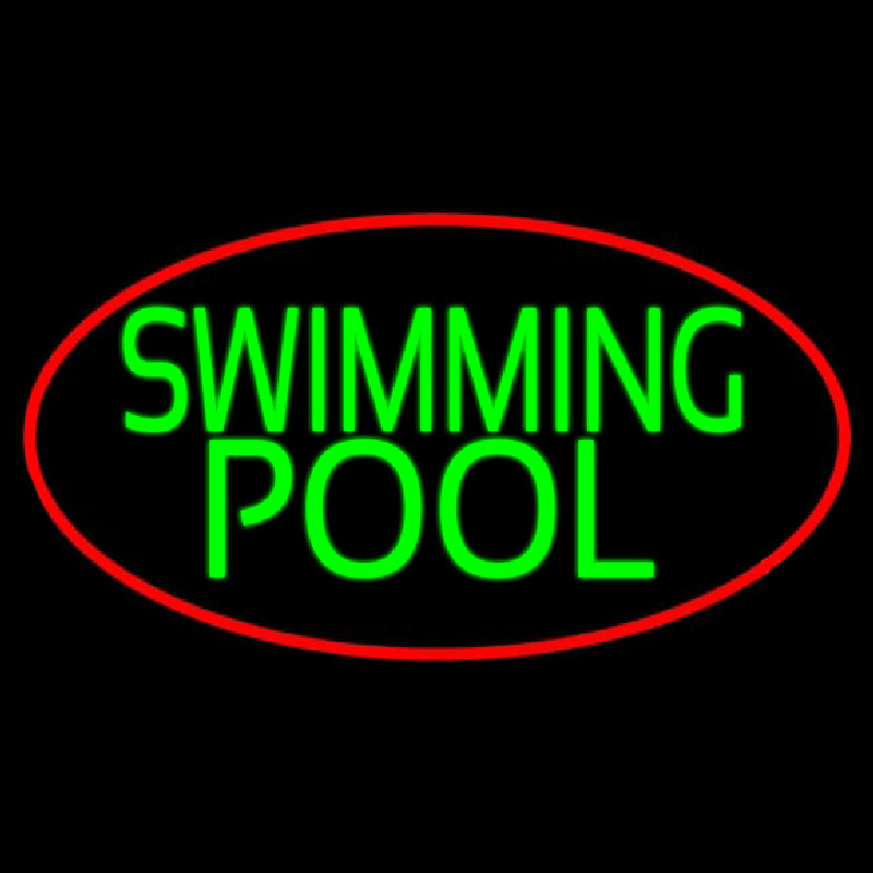 Swimming Pool With Red Border Neon Sign