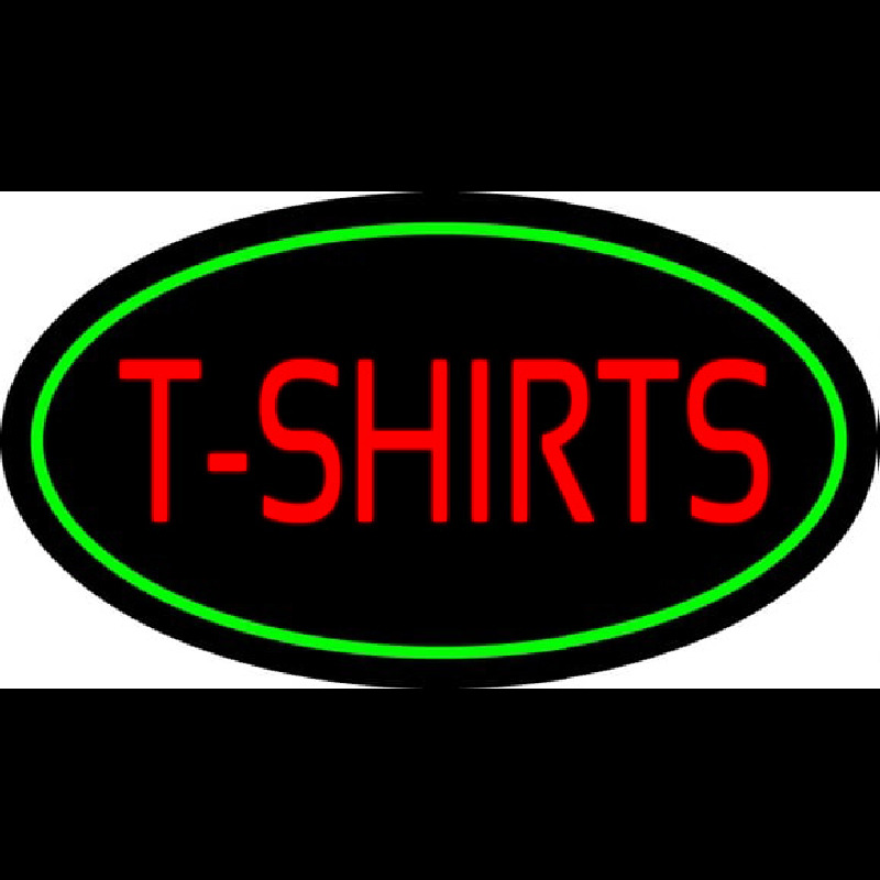 T Shirts Oval Green Neon Sign
