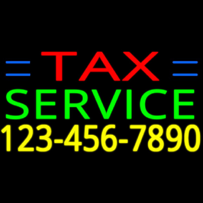 Ta  Service With Phone Number Neon Sign