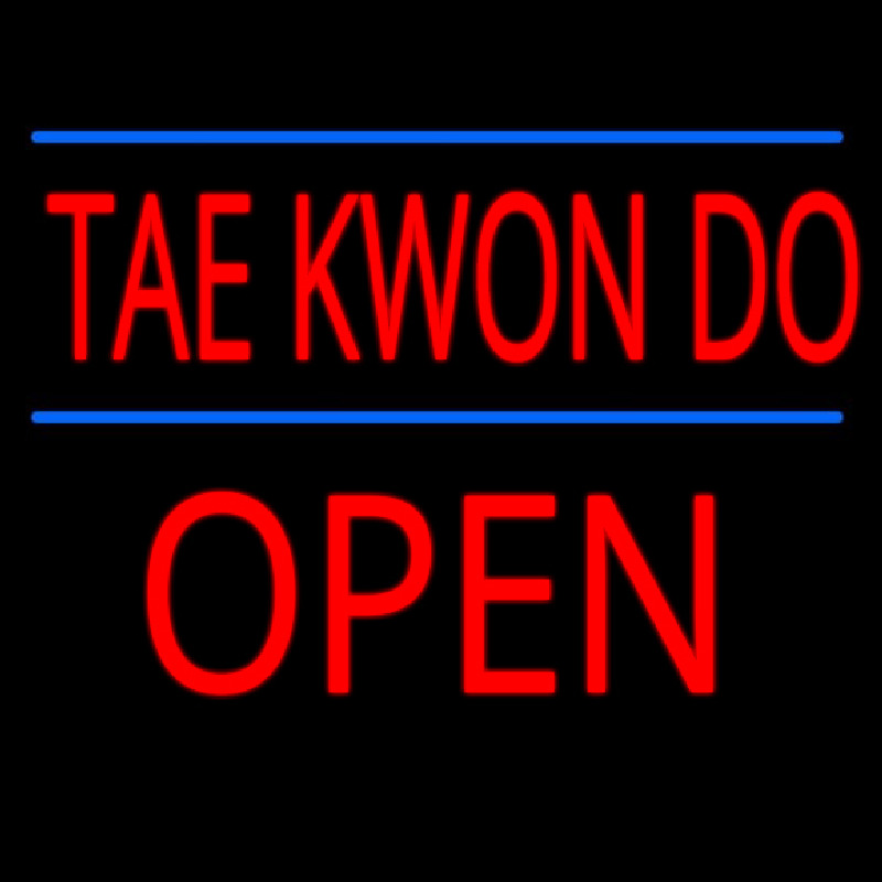 Tae Kwon Do Script1 Open Neon Sign