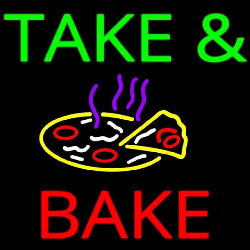Take And Bake Pizza Logo Neon Sign