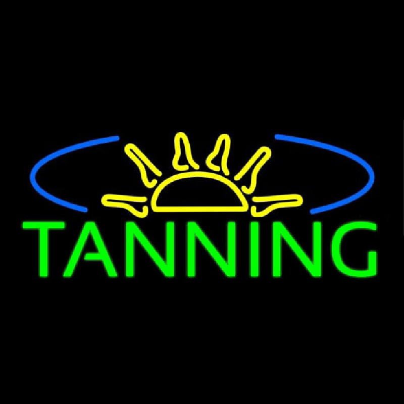 Tanning With Sun Rays Neon Sign