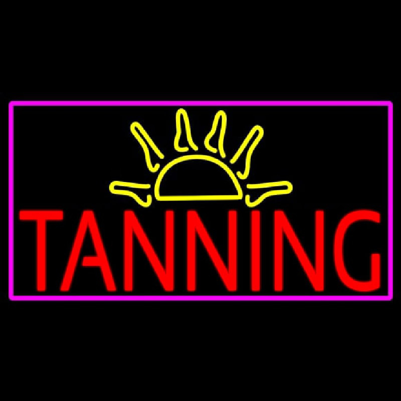 Tanning With Sun Rays Neon Sign