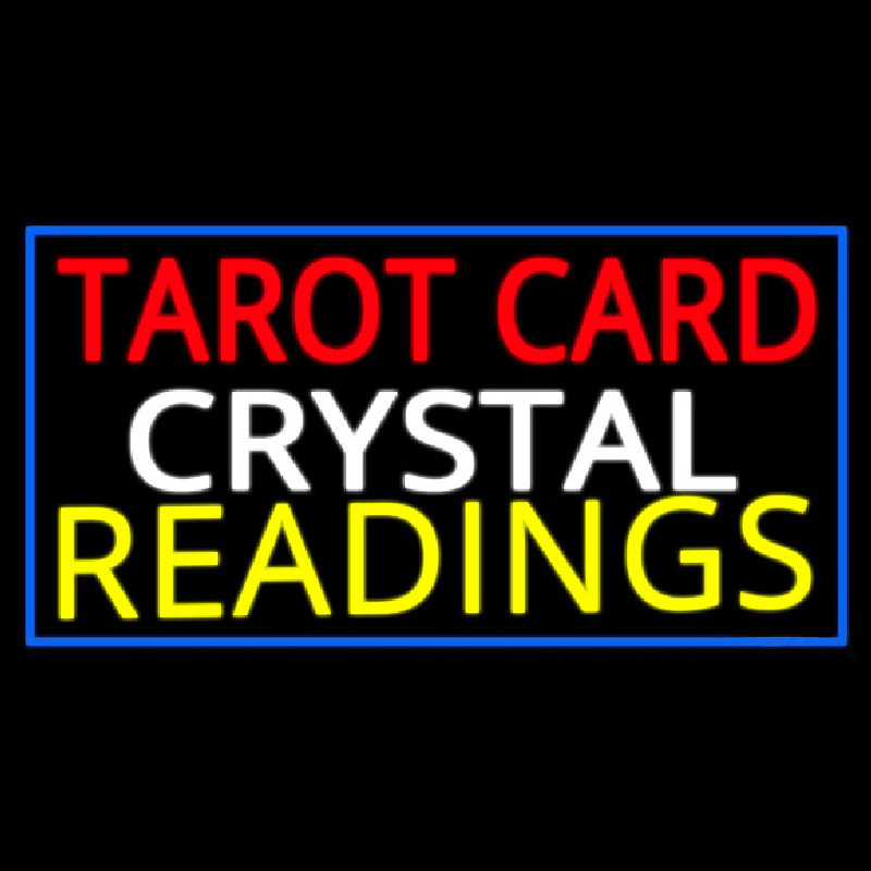 Tarot Card Crystal Readings With Blue Border Neon Sign