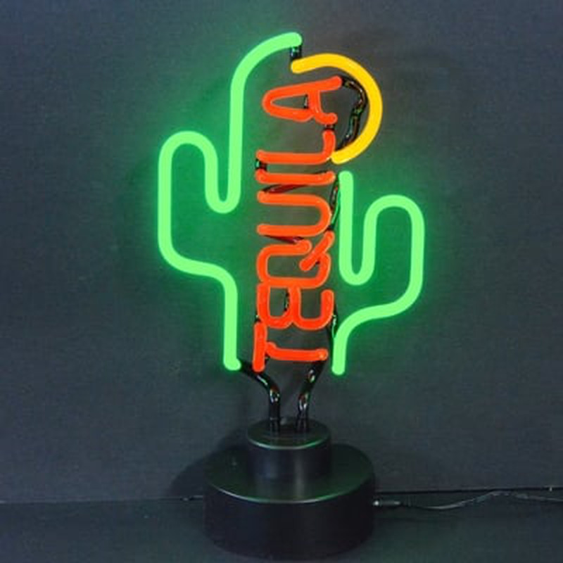 Tequila Cactus Desktop Neon Sign