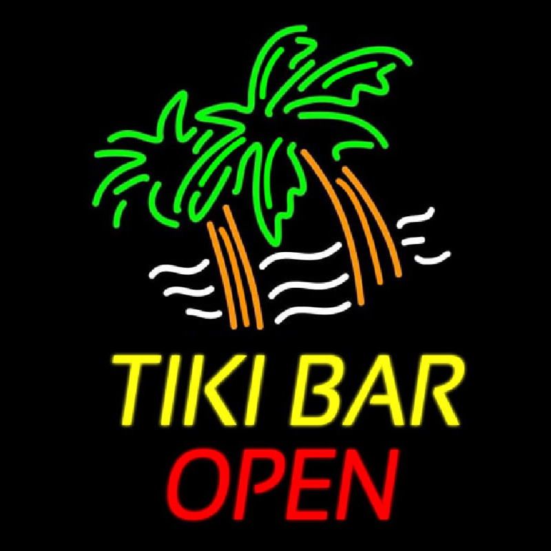 Tiki bar ouverte signe au néon