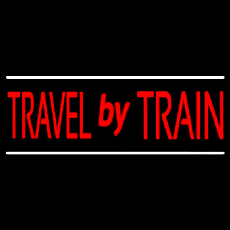 Travel By Train Neon Sign