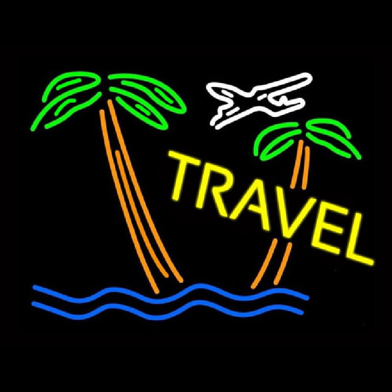 Travel Yellow Neon Sign