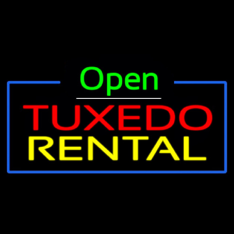 Tu edo Rental Open Green Neon Sign