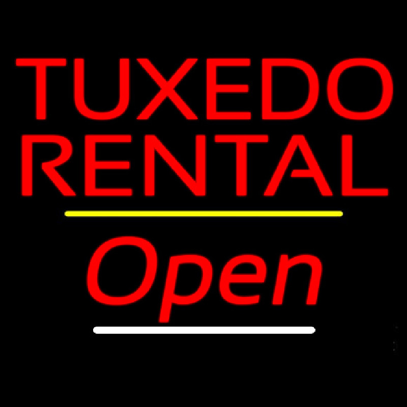 Tu edo Rental Open Yellow Line Neon Sign