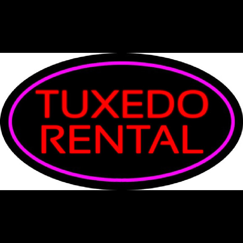 Tu edo Rental Oval Purple Neon Sign