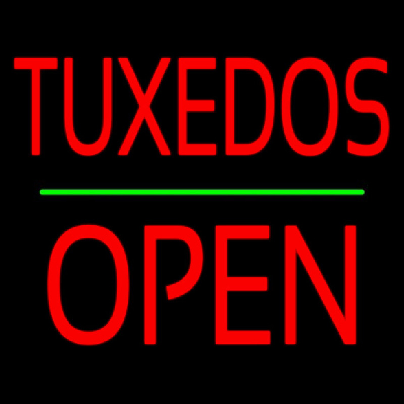 Tu edos Block Green Line Open Neon Sign