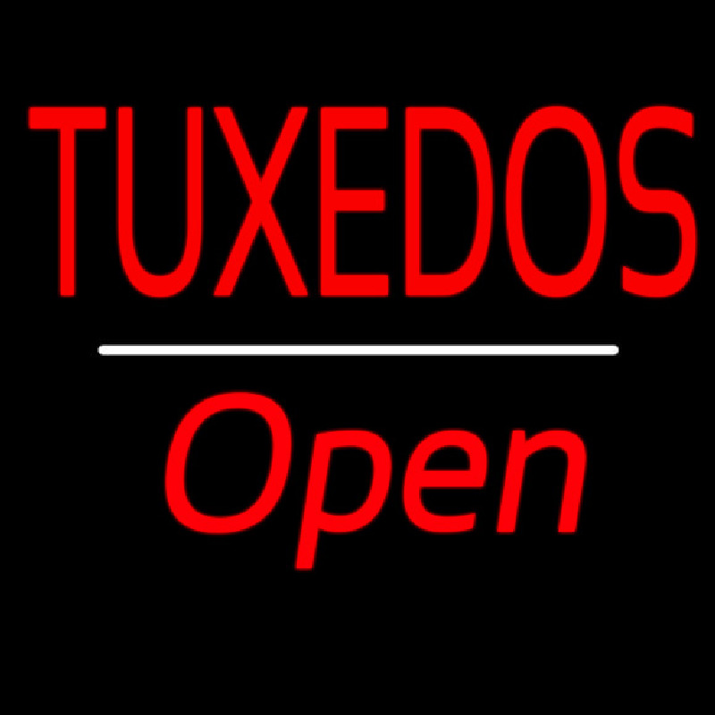 Tu edos Open White Line Neon Sign