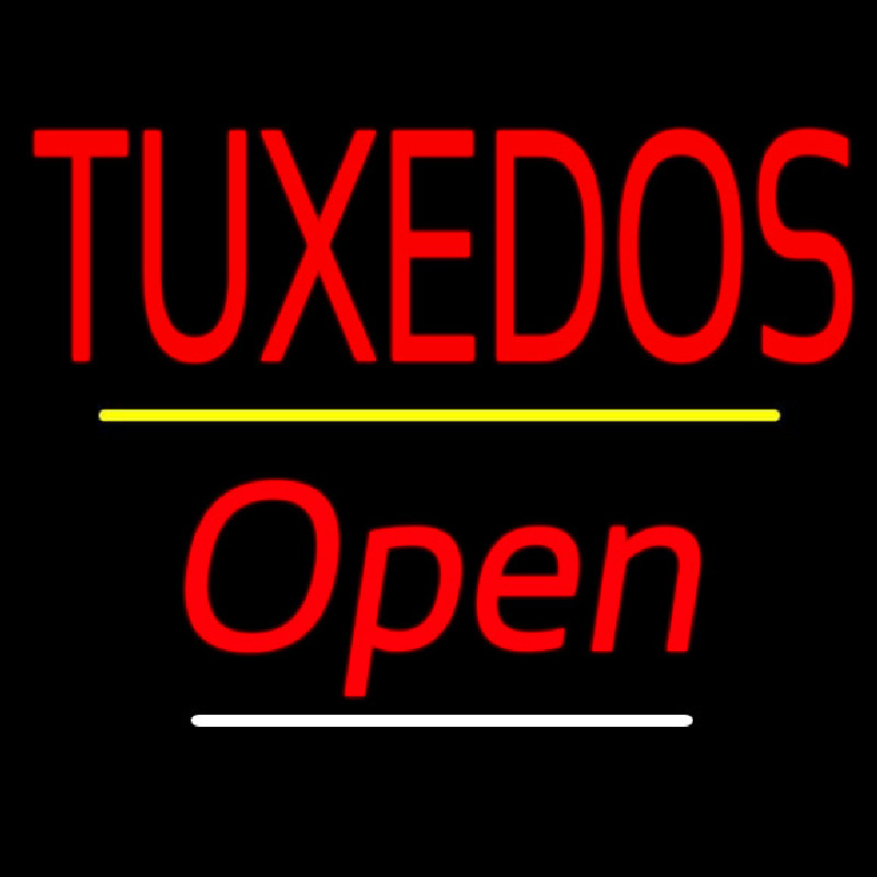 Tu edos Open Yellow Line Neon Sign