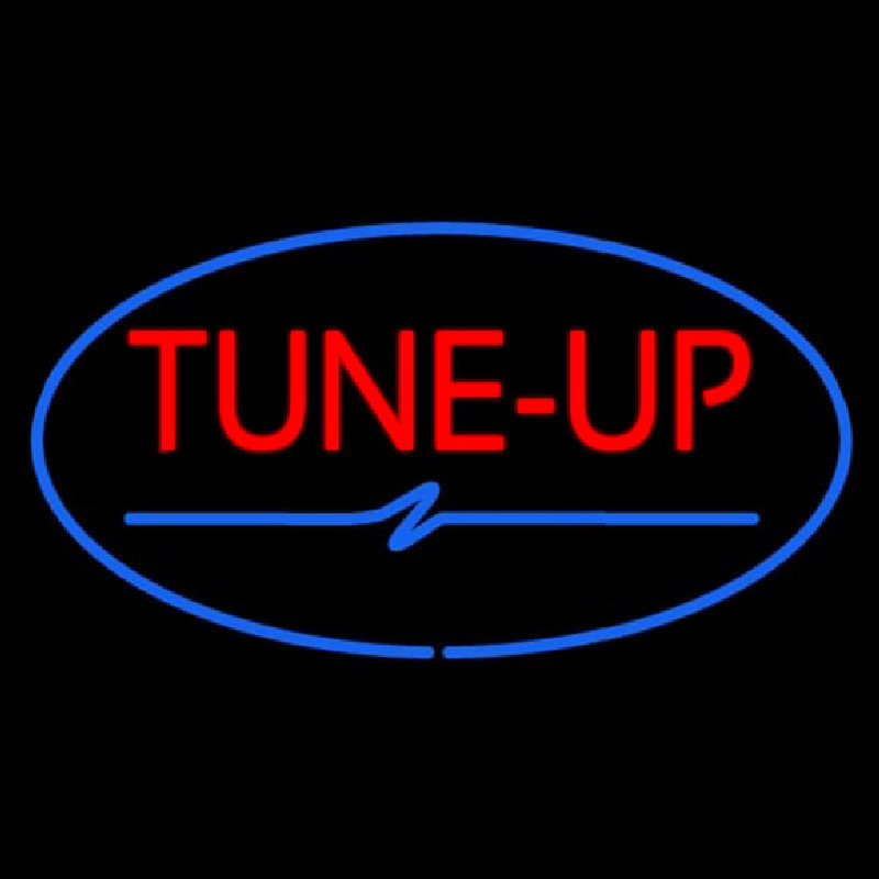 Tune Up Blue Oval Neon Sign
