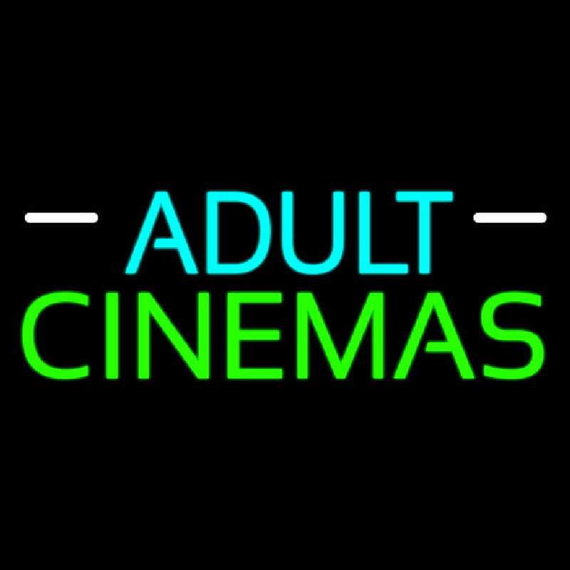 Turquoise Adult Green Cinemas Neon Sign