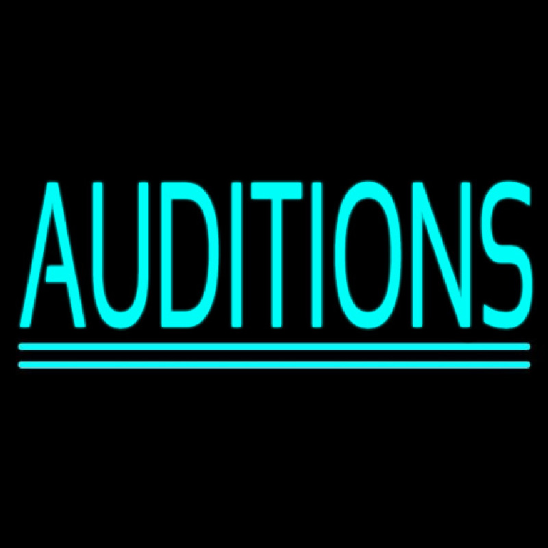 Turquoise Auditions Double Line Neon Sign
