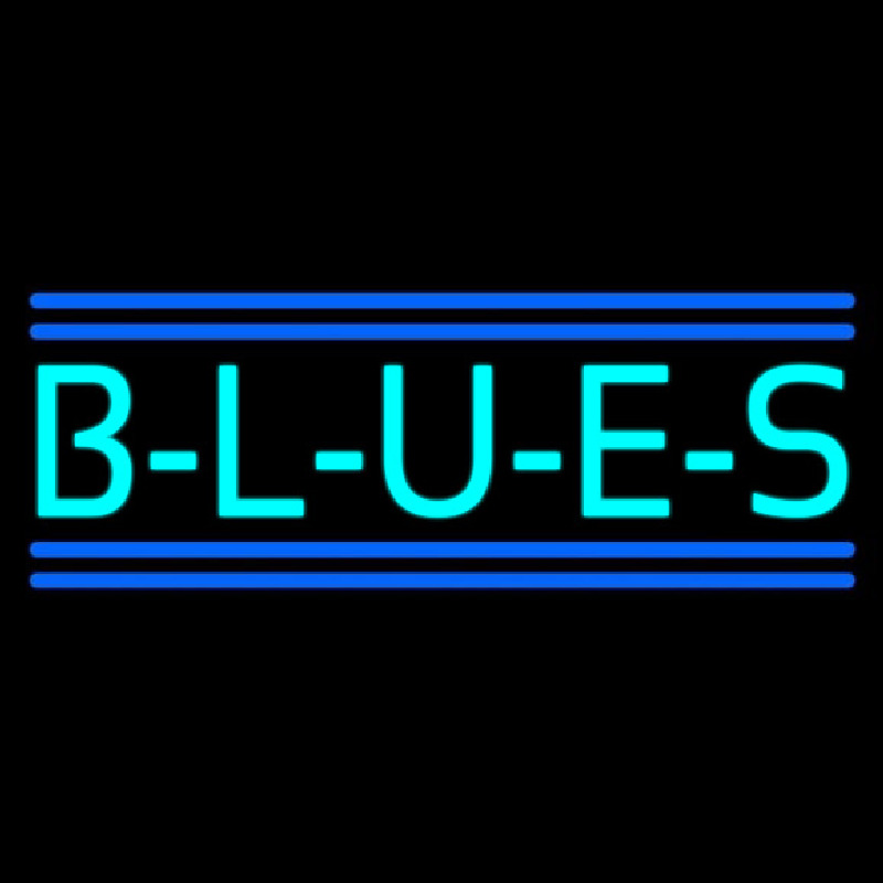 Turquoise Blues Block Neon Sign